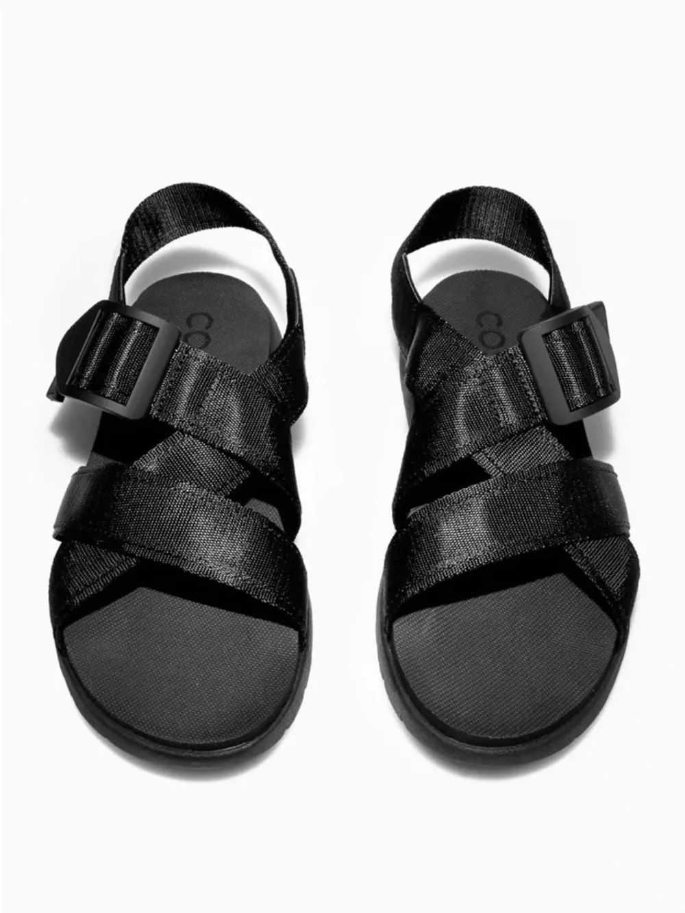Men's COS Black Multi-Strap Sandals. NEW.